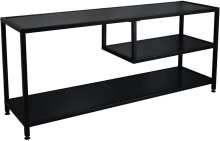 TV Meubel Livion Bravino - 120x50x33 cm - Zwart - Industrieel - Metaal & MDF - Modern TV Kastje
