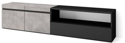 Tv-meubel, Lowboard, 200x45x35cm, Voor Tv's Tot 80:, Cement