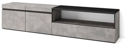 Tv-meubel, Lowboard, 200x45x35cm, Voor Tv's Tot 80:, Cement