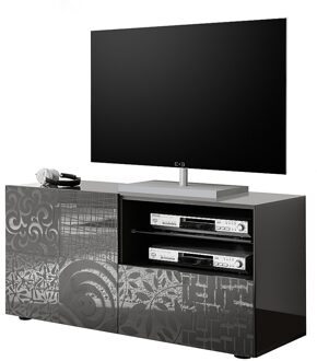 Tv-meubel Miro 121 cm breed in hoogglans antraciet Antraciet,Hoogglans antraciet
