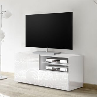 Tv-meubel Miro 121 cm breed in hoogglans wit Wit,Hoogglans wit