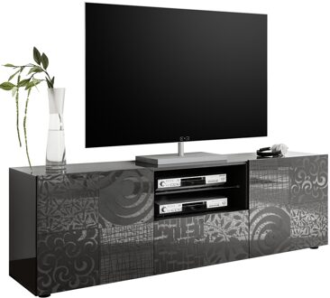Tv-meubel Miro 181 cm breed in hoogglans antraciet Antraciet,Hoogglans antraciet