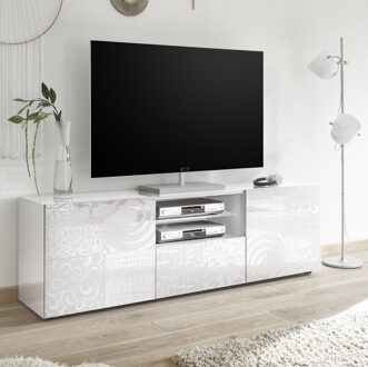 Tv-meubel Miro 181 cm breed in hoogglans wit Wit,Hoogglans wit