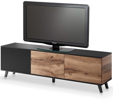 Tv-meubel Random 150 cm breed Zwart,Bruin,Eiken
