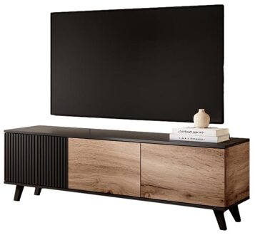 Tv-meubel Random 180 cm breed Zwart,Bruin,Eiken