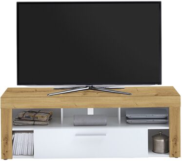 Tv-meubel Raymond 150 cm breed in artisan eiken met wit Wit,Bruin,Eiken