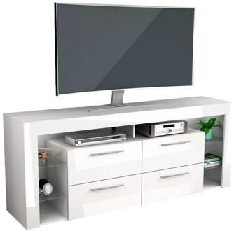 Tv-meubel Raymond met 4 lade 180 cm breed hoogglans wit Wit,Hoogglans wit
