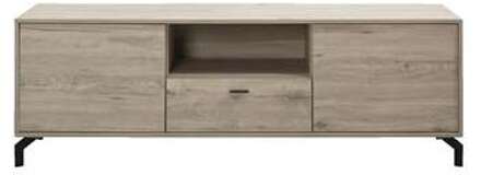 TV-meubel Timon - vergrijsd eiken - 60x180x50 cm - Leen Bakker Bruin