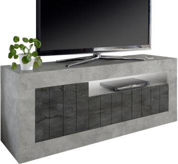 Tv-meubel Urbino 138 cm breed in grijs beton met oxid Grijs,Grijs beton,Oxid (Oxide)