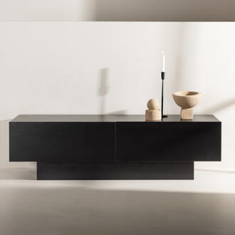 TV-meubel 'Willam' met 2 kleppen, 160cm, kleur Zwart