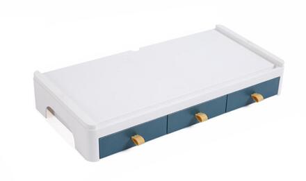 Tv Stand Computer Scherm Riser Lade Houder Ruimtebesparend Bureau Silicon Opbergdoos Organizer Voor Lcd Monitor Desktop Computer blauw