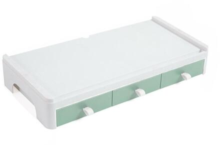 Tv Stand Computer Scherm Riser Lade Houder Ruimtebesparend Bureau Silicon Opbergdoos Organizer Voor Lcd Monitor Desktop Computer groen