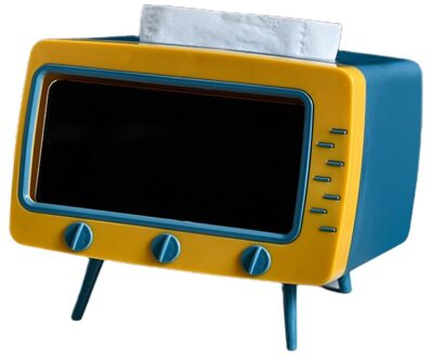 Tv Tissue Box Cover Dispenser Servetten Multifunctionele Tissue Case Mobiele Telefoon Huishoudelijke Opslag Houder Box Servetten Container geel