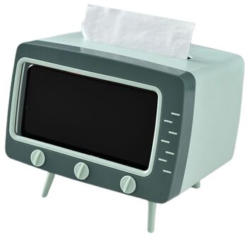 Tv Tissue Box Cover Dispenser Servetten Multifunctionele Tissue Case Mobiele Telefoon Huishoudelijke Opslag Houder Box Servetten Container groen