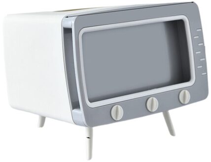 Tv Tissue Box Cover Dispenser Servetten Multifunctionele Tissue Case Mobiele Telefoon Huishoudelijke Opslag Houder Box Servetten Container wit