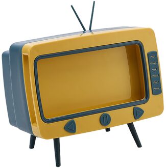 Tv Tissue Doos Mobiele Telefoon Stand Desktop Tissue Servet Container Houder Rack Lade Doos Plastic Woonkamer Opbergdoos blauw