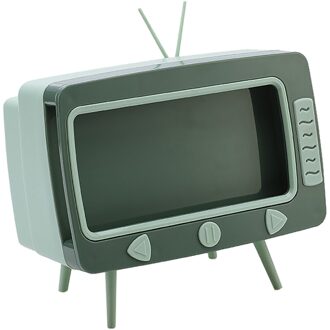 Tv Tissue Doos Mobiele Telefoon Stand Desktop Tissue Servet Container Houder Rack Lade Doos Plastic Woonkamer Opbergdoos groen