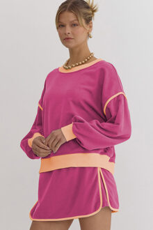 Twee-delige Set Relaxed Fit Fuchsia