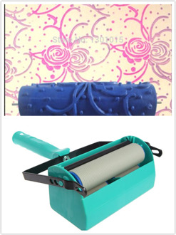 Twee-Kleur Wanddecoratie Verf Spuiten Machine Met 7 Inch Roller Brush Tool Penselen Voor Wall Hand Roller brayer 037C handvat en roller