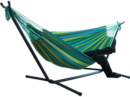 Twee Persoon Hangmat Camping Thicken Swingende Stoel Outdoor Opknoping Bed Canvas Schommelstoel Niet Met Hangmat Stand 200*150Cm bruingeel