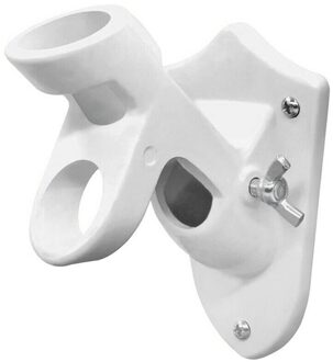 Twee Positie Outdoor Aluminium Heavy Duty Display Duurzame Tuin Vaststelling Yard Wind Proof Montagebeugel Vlag Pole Houder wit