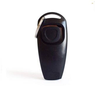 Twee Samen 1 Dog Training Ring Huisdier Ring Stuk + Fluitje Training Hond Fluitje Met Sleutelhanger zwart