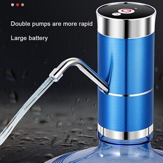 Twee Soorten Dubbele Pomp Draagbare Touch-Tone Draadloze Oplaadbare Elektrische Intelligente Waterpomp Met Usb-kabel Blauw