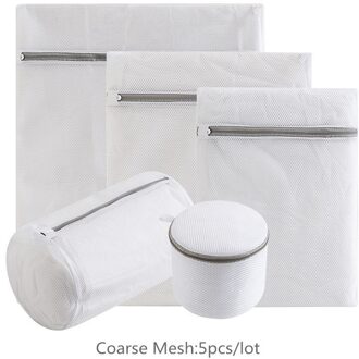 Twee Stijl Wassen Tas Voor Kleding 5 Stks/partij Wasmachine Vuile Waszakken Polyester Ondergoed Zak Beha Bescherming Netto Pouch Corase Mesh 5stk
