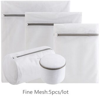 Twee Stijl Wassen Tas Voor Kleding 5 Stks/partij Wasmachine Vuile Waszakken Polyester Ondergoed Zak Beha Bescherming Netto Pouch Fine Mesh 5stk