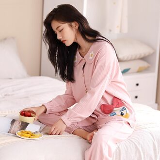 Twee Stuk Pak Katoen Moederschap Verpleging Nachtkleding Zoete Roze Voeden Pyjama Set Voor Zwangere Vrouwen Lente Zwangerschap Homewear 3XL