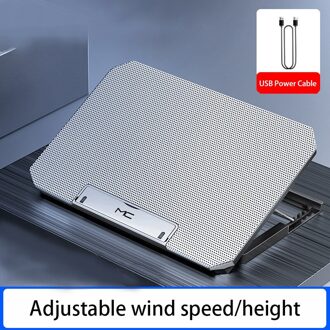 Twee Usb Laptop Cooling Pads Grote Maat Voor 12-16 Inch Notebook Stille Gaming Laptop Koeler Wind Speed Verstelbare laptop Stand Zilver