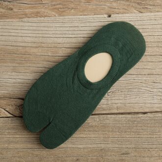 Twee Vinger Sokken Vrouwen Non-Slip Siliconen Sokken Enkel Low Cut Effen Kleur Sok Zomer Korte Sokken Voor Meisjes 1 Pairs groen