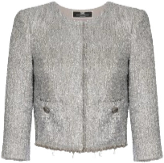 Tweed Jackets Elisabetta Franchi , Gray , Dames - L,M