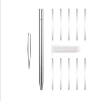 Tweede Generatie Olie Hoofd Gejat Wenkbrauw Trimmen Rvs Scheermes Pen Scheermes Kapsel Carving Pen zilver