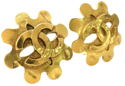 Tweedehands Gouden Metalen Oorbellen Chanel Vintage , Yellow , Dames - ONE Size