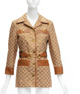 Tweedehands katoenen buitenkleding Gucci Vintage , Brown , Dames - 2XS