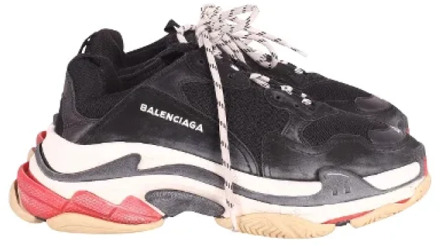 Tweedehands Zwarte Leren Balenciaga Sneakers Balenciaga Vintage , Black , Dames - 43 EU