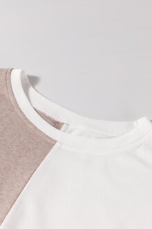 Tweegekleurig Kleurblok T-shirt Wit