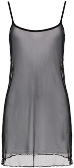 Tweekleurige gelaagde mini jurk Zwart - L