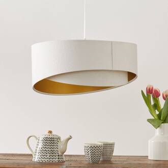 Tweekleurige hanglamp Chloe in gelaagde look wit, goud
