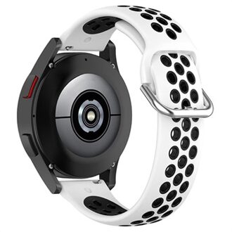 Tweekleurige Samsung Galaxy Watch4/Watch4 Classic/Watch5/Watch6 siliconen sportband - wit / zwart