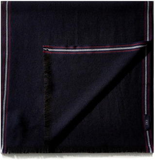 Tweekleurige wollen sjaal met rafelige onderkant Fay , Blue , Heren - ONE Size