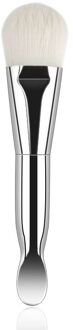 Tweekoppige Masker Make-Up Borstel Met Scoop Zachte Haar Masker Borstel Beauty Tools Tweekoppige Masker Borstel zilver