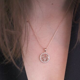 Tweelingen Zodiac Hangers - Roségoud en Kristal