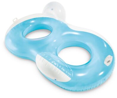 tweepersoonszwemband 198 x 117 cm transparant/blauw