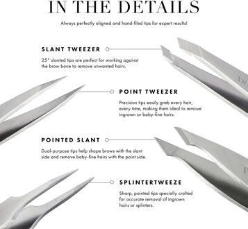 Tweezerman Deluxe Point Pincet 1240R-R - Roestvrij Staal