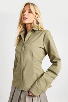 Twill Getailleerd Overhemd, Khaki - 38