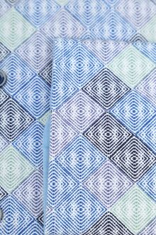 Twill Overhemd Ruiten Blauw - 40,42