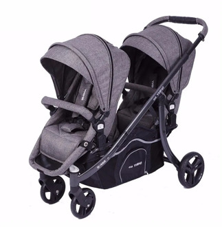 Twin Baby Stroller Light Folding Sitting and Lying Detachable Front Back of Summer Car for Two Children