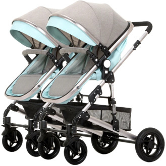 Twin Baby Strollers Light fold two Baby Pram Can Sit and Fold Newborn Baby High Landscape Detachable Double kids car free gifts